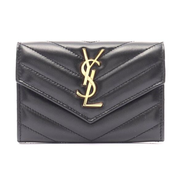 Saint Laurent Monogram Leather Envelope Wallet - Picture 1 of 4